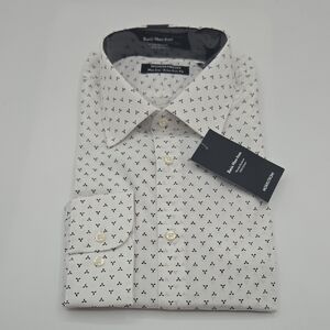 Nordstrom | White Cotton Long Sleeve Dress Shirt Size 16.5 34-35 NWT